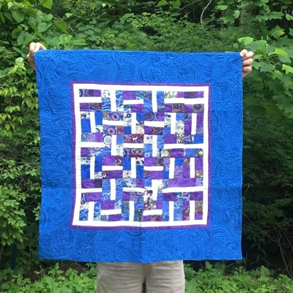 NWT Hand Crafted Blue & Purple Quilt